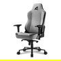 Sharkoon SKILLER SGS40 Silla Gamer Ergonómica con Respaldo y Asiento Acolchados en Tela, Reposabrazos 4D y Reposacabezas, Gris/Negro, Hasta 150 kg