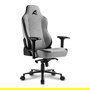 Sharkoon SKILLER SGS40 Silla Gamer Ergonómica con Respaldo y Asiento Acolchados en Tela, Reposabrazos 4D y Reposacabezas, Gris/Negro, Hasta 150 kg