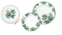 DKD Home Decor Set de Vajilla de Porcelana Hojas Verde 18 Piezas