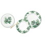 DKD Home Decor Set de Vajilla de Porcelana Hojas Verde 18 Piezas
