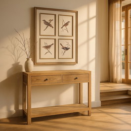 Consola Natural Madera Mindi Entrada 100 X 35 X 85 cm