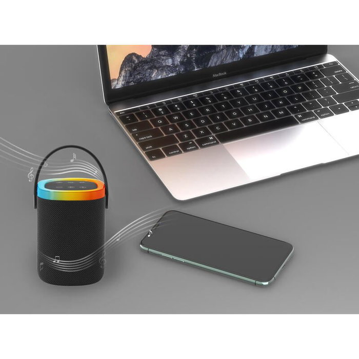 GEMBIRD Altavoz Bluetooth con Luces LED RGB, 10W de Potencia