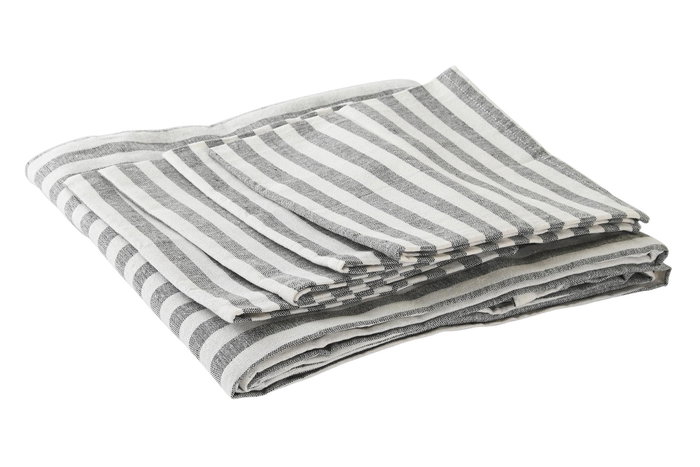 DKD Home Decor Mantel Basicos Verde Blanco 150x150cm Set de 5