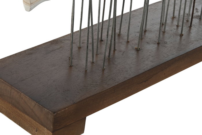 DKD Home Decor Decoracion Blanco Marron Madera Metal 45 x 45 x 100 cm Hecho a Mano