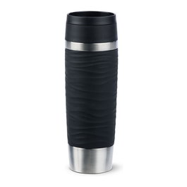 Emsa TRAVEL MUG Waves Grande Negro/Acero Inoxidable 0,5 L