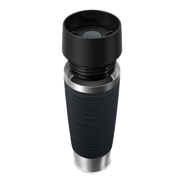 Emsa TRAVEL MUG Waves Grande Negro/Acero Inoxidable 0,5 L