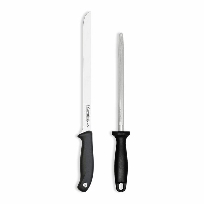 3 Claveles Cuchillo jamonero Evo 25 cm con chaira