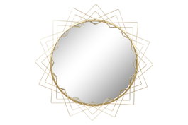 DKD Home Decor Espejo Metal y Cristal Dorado 80x80 cm