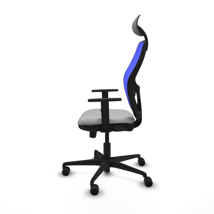 PIQUERAS Y CRESPO Silla de oficina Jorquera con mecanismo Sincro/Traslack, Gris claro y Azul