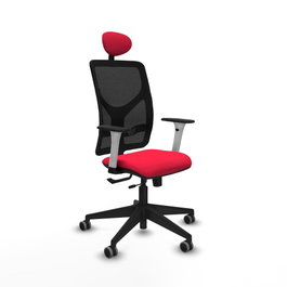 PIQUERAS Y CRESPO Silla de oficina Motilla con mecanismo Sincro/Traslack, Rojo y Negro