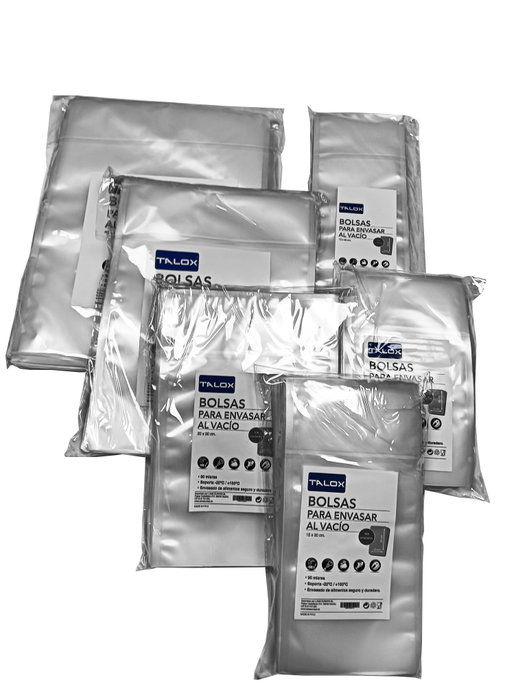 TALOX 100 Bolsas para Envasar al Vacío 13cm x 45cm 90 µm