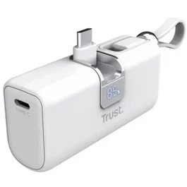 Trust Powerbank 26105, Batería Externa 5000mAh, Carga Rápida 18W, Color Blanco