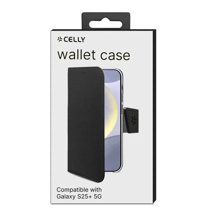 Celly Wally Funda Cartera para Samsung Galaxy S25+ 5G 17 cm (6.7") Negro Celly Wally Funda Cartera para Samsung Galaxy S25+ 5G 17 cm (6.7") Negro