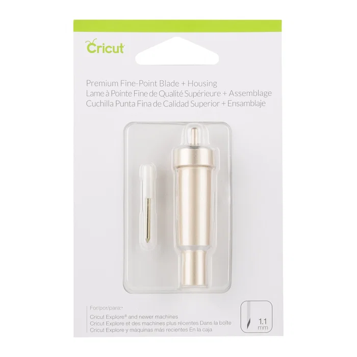 Cricut Premium Fine-Point Blade + Housing, Hoja y Carcasa de Corte de Punta Fina, Color Oro