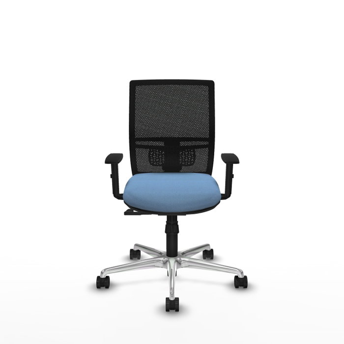 PIQUERAS Y CRESPO Silla de oficina Yunquera con mecanismo Sincro, Azul cielo y Negro