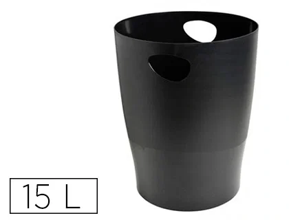 Exacompta Papelera Plástico Negro 15 Litros Exacompta Papelera Plástico Negro 15 Litros