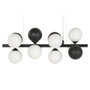 DKD Home Decor Lámpara de Techo de Metal y Cristal con Bolas Negro