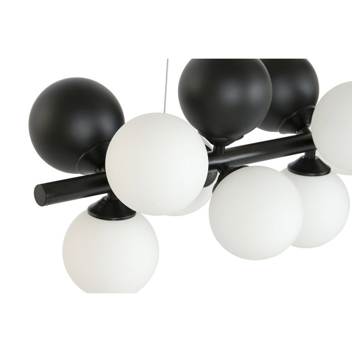 DKD Home Decor Lámpara de Techo de Metal y Cristal con Bolas Negro DKD Home Decor Lámpara de Techo de Metal y Cristal con Bolas Negro
