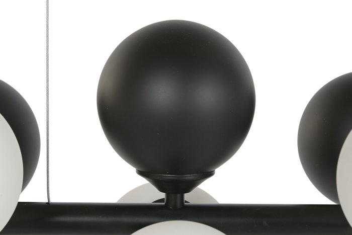 DKD Home Decor Lámpara de Techo Urban Negro Blanco Metal Cristal 60 x 20 x 96 cm