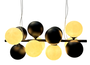 DKD Home Decor Lámpara de Techo de Metal y Cristal con Bolas Negro