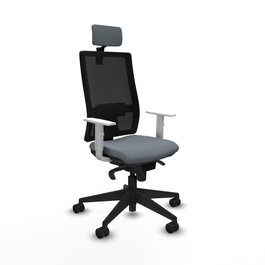 PIQUERAS Y CRESPO Silla de oficina Horna con mecanismo Sincro, Gris y Negro