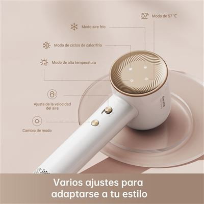 Dreame Secador de Pelo Hair Glory High-Speed Blanco (GLORYCOMBO) - Secado Rápido 110.000 RPM, 55 m³/u, 300 Millones de Iones/cm³, 1200 W