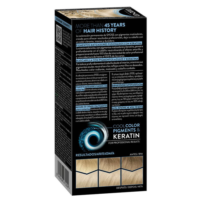 Syoss PERMANENT COOL COLOR Tinte #9.5-Rub Muy Claro Ceniza - 1 Unidad