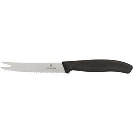 Victorinox Classic Black Cheese & Sausage Knife con hoja dentada de 11 cm de acero inoxidable.</a>