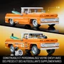 Mattel Brick 1962 Chevy Pickup Elite Hot Wheels Jft20 - Coche de Colección a Escala 1:16 con Piezas de Metal, Puertas Abatibles, Suspensión Ajustable y Tabla de Surf