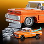 Mattel Brick 1962 Chevy Pickup Elite Hot Wheels Jft20 - Coche de Colección a Escala 1:16 con Piezas de Metal, Puertas Abatibles, Suspensión Ajustable y Tabla de Surf