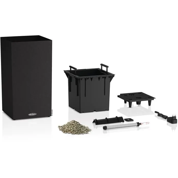 Macetero LECHUZA Canto Stone Column 30 - kit LED completo, negro grafito
