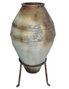 DKD Home Decor Ánfora de Metal Envejecido Beige con Pie