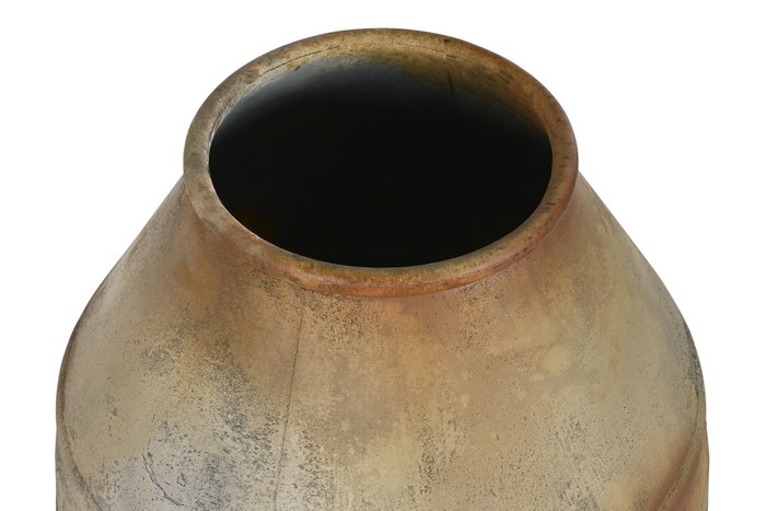 DKD Home Decor Ánfora de Metal Envejecido Beige con Pie DKD Home Decor Ánfora de Metal Envejecido Beige con Pie