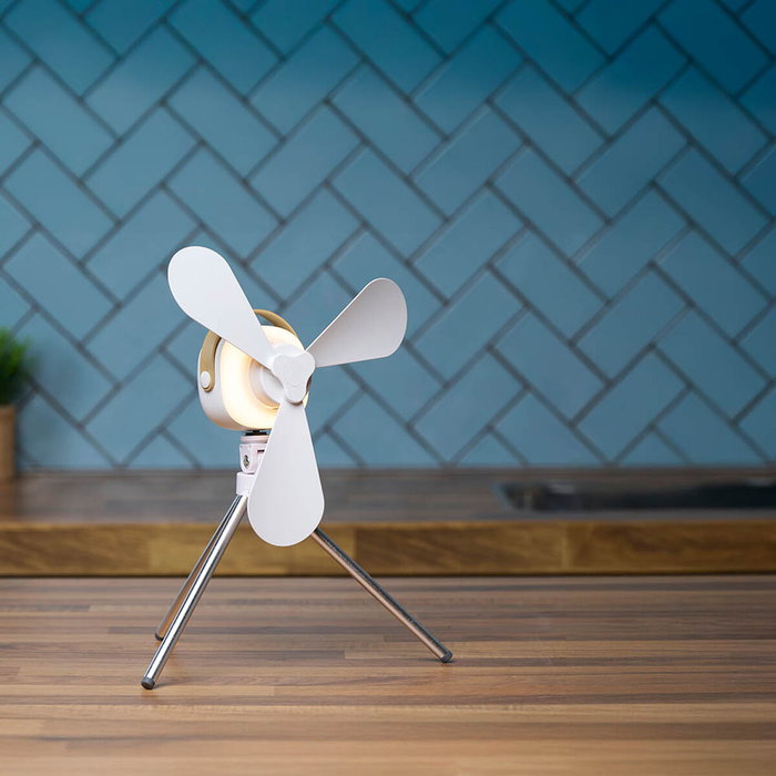 Lifetime Air Ventilador de sobremesa recargable con mando, 4 velocidades, Blanco Lifetime Air Ventilador de sobremesa recargable con mando, 4 velocidades, Blanco