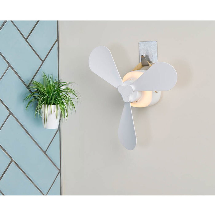 Lifetime Air Ventilador de sobremesa recargable con mando, 4 velocidades, Blanco Lifetime Air Ventilador de sobremesa recargable con mando, 4 velocidades, Blanco