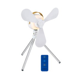 Lifetime Air Ventilador de sobremesa recargable con mando, 4 velocidades, Blanco