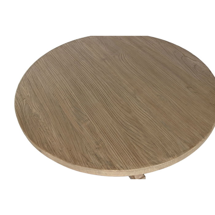 DKD Home Decor Mesa de Comedor Olmo Macizo 120x120x76 cm Natural