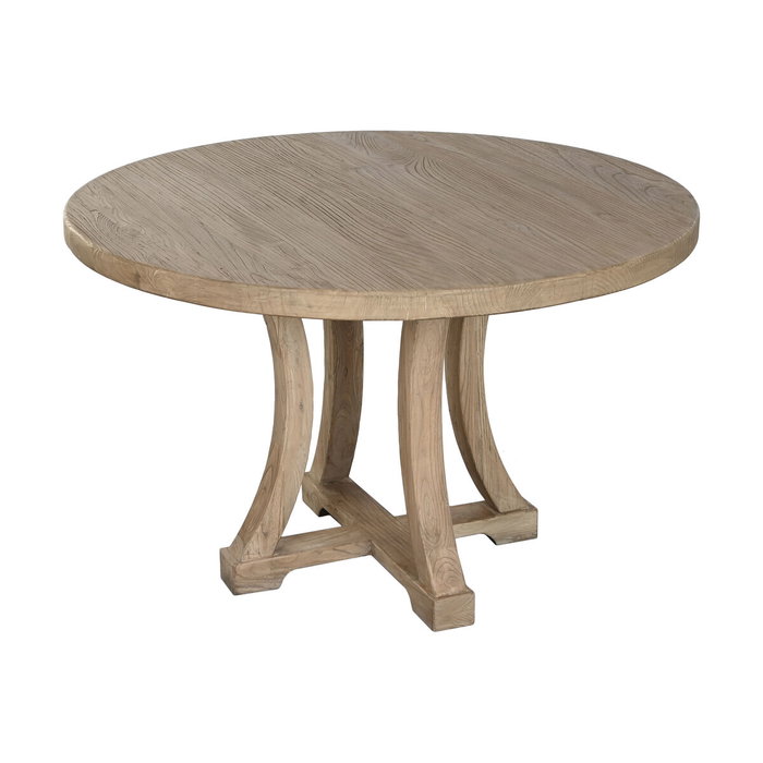 DKD Home Decor Mesa de Comedor Olmo Macizo 120x120x76 cm Natural