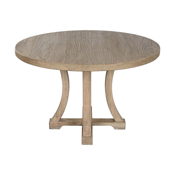 DKD Home Decor Mesa de Comedor Olmo Macizo 120x120x76 cm Natural