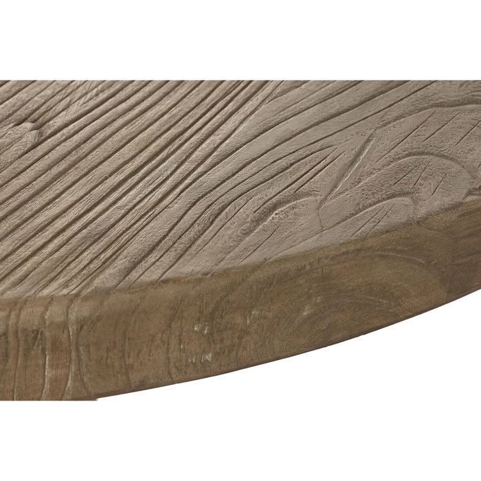DKD Home Decor Mesa de Comedor Olmo Macizo 120x120x76 cm Natural