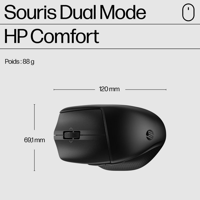 HP 685 Comfort Dual-Mode Mouse con Conexión Segura a 3 Dispositivos y Rueda 4D con Desplazamiento Rápido