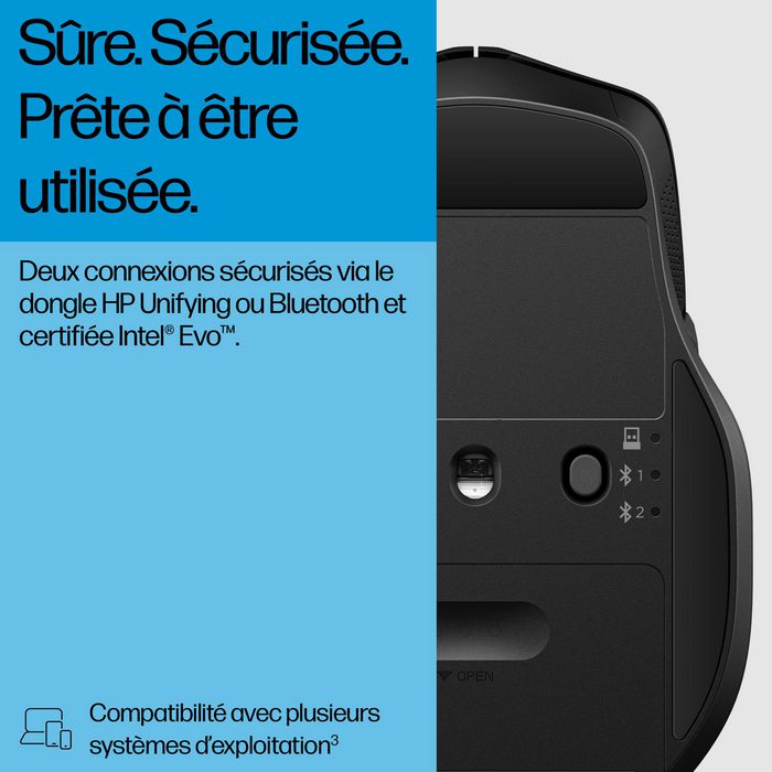 HP 685 Comfort Dual-Mode Mouse con Conexión Segura a 3 Dispositivos y Rueda 4D con Desplazamiento Rápido