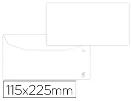 Liderpapel Sobre Blanco 115x225 mm Solapa Engomada Papel Offset 80 gr Caja 500 Unidades