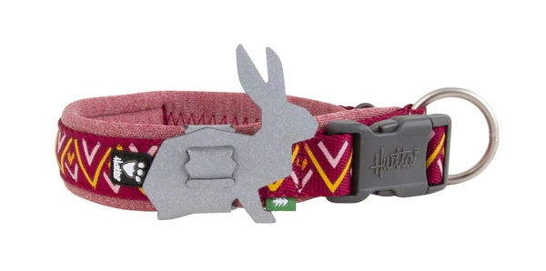 Hurtta Collar Razzle-Dazzle Burdeos 55-65cm Reflectante Acolchado Seguro