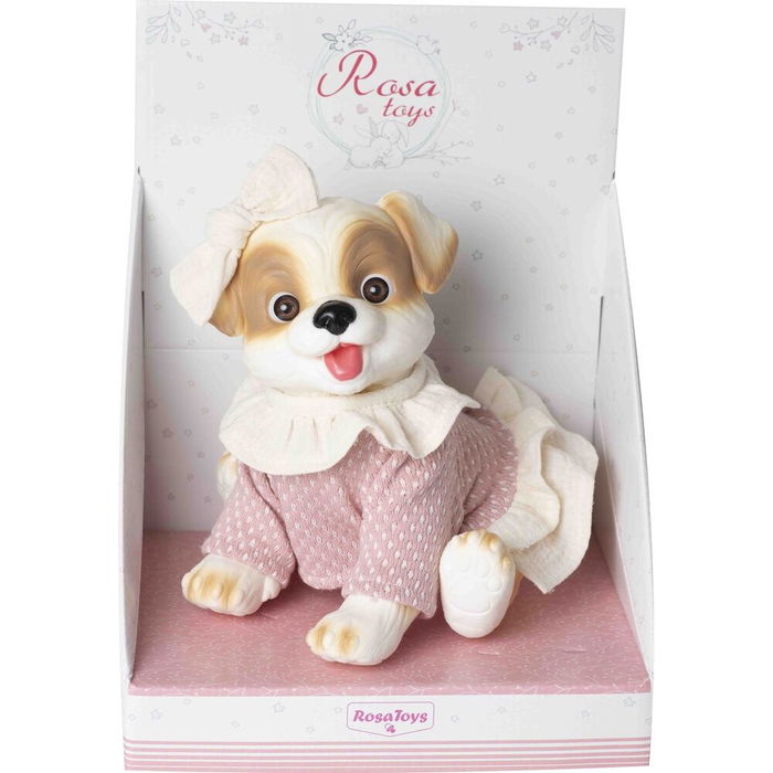 ROSA TOYS Muñeco Bebé Reborn Perrito Vestido Lana 23cm
