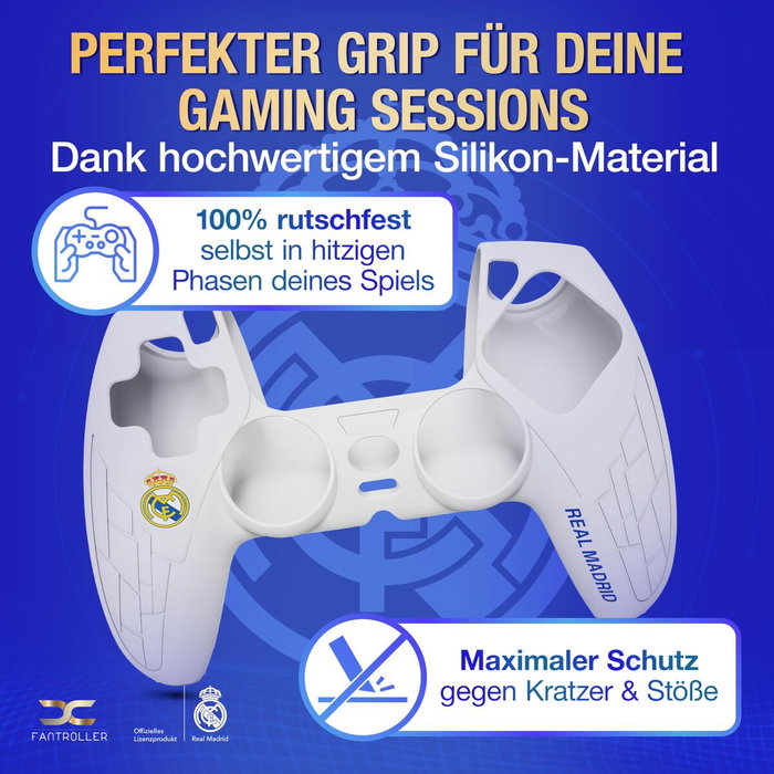 PlayStation 5 Protector de Mando Silicona White Edición Real Madrid para PS5