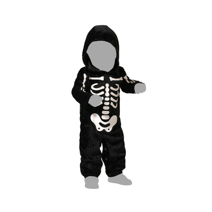 Disfraz Esqueleto Bebé para Halloween, Conjunto Negro de Mono con Huesos Blancos, 6-12 Meses Disfraz Esqueleto Bebé para Halloween, Conjunto Negro de Mono con Huesos Blancos, 6-12 Meses