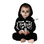 Disfraz Esqueleto Bebé para Halloween, Conjunto Negro de Mono con Huesos Blancos, 6-12 Meses