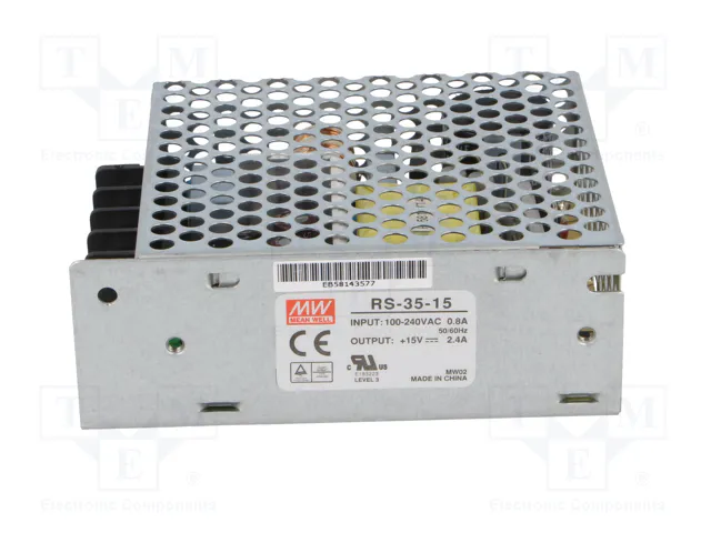 MEAN WELL RS-35 Alimentador de impulso 35W 15VDC 2,4A