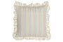 DKD Home Decor Cojín de Algodón 45x45 con Volantes y Rayas Multicolor